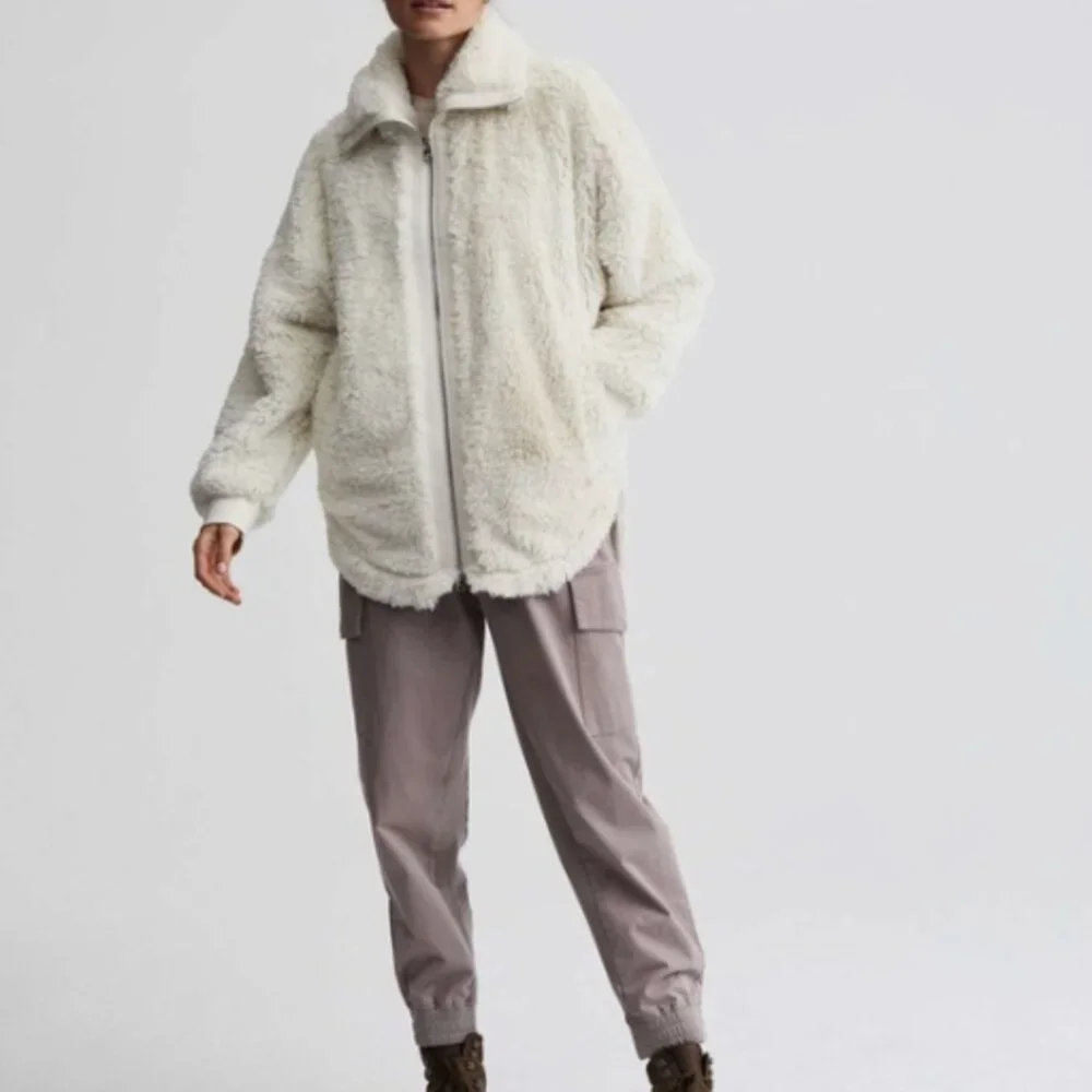 NWT Anthropologie Varley Norfolk Faux Fur Sherpa Jacket Egret Cream XS $198.00 - Picture 10 of 11